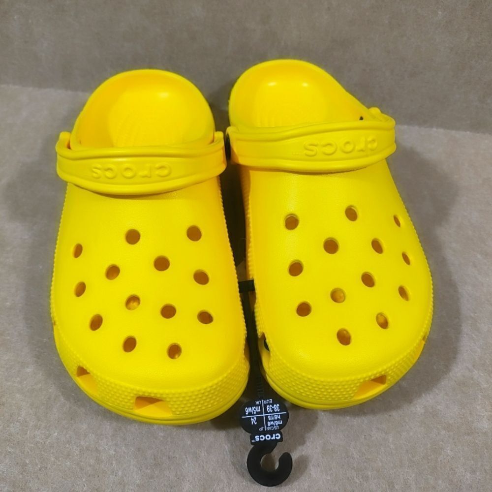 Crocs Classic Unisex Lemon Citron Yellow Clogs Men Women - Picture 2 of 4